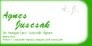 agnes juscsak business card